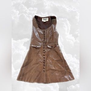 Vintage 1970s Brown Mini Dress Oops California